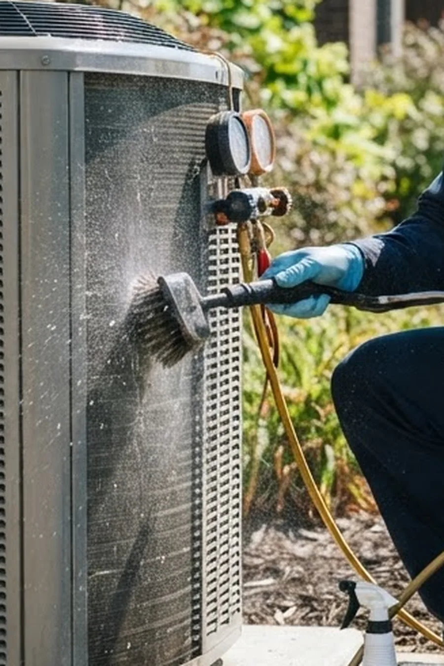 Instalação profissional de unidade de ar-condicionado pela equipe Impetus